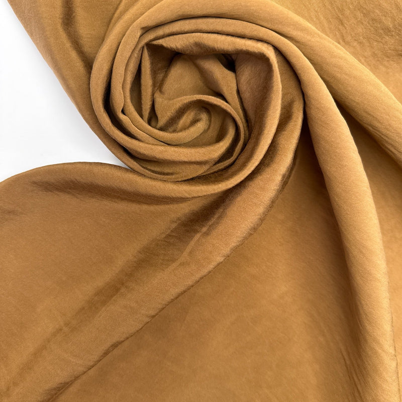 Viscose Nylon Crinkled Woven Brown