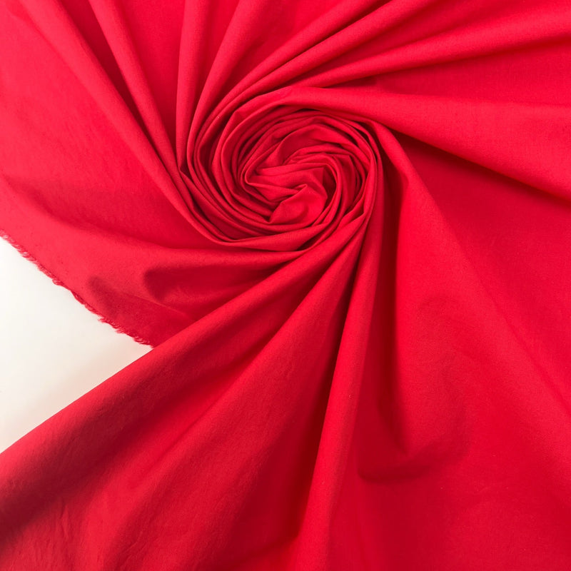 Cotton Rep Weave Fabric Red Stretch
