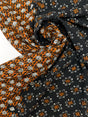 Printed Polyester Twill Brown Black
