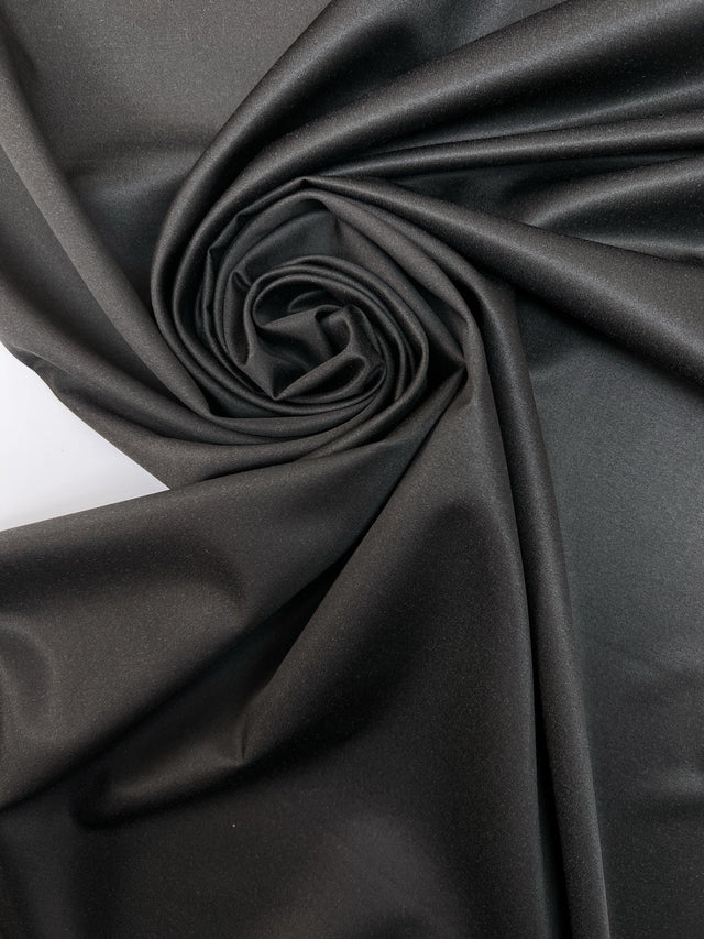 Italian Wool Sateen Gray Brown