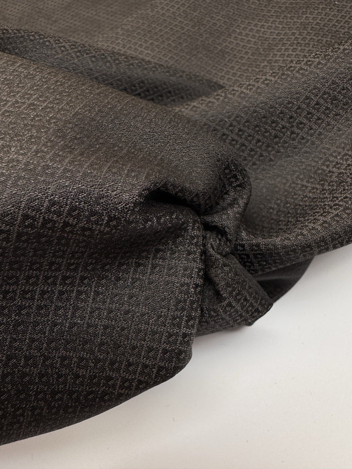 Wool Silk Jacquard Fabric Gray Black