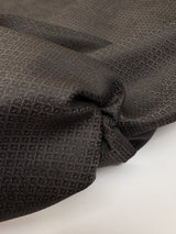Wool Silk Jacquard Fabric Gray Black