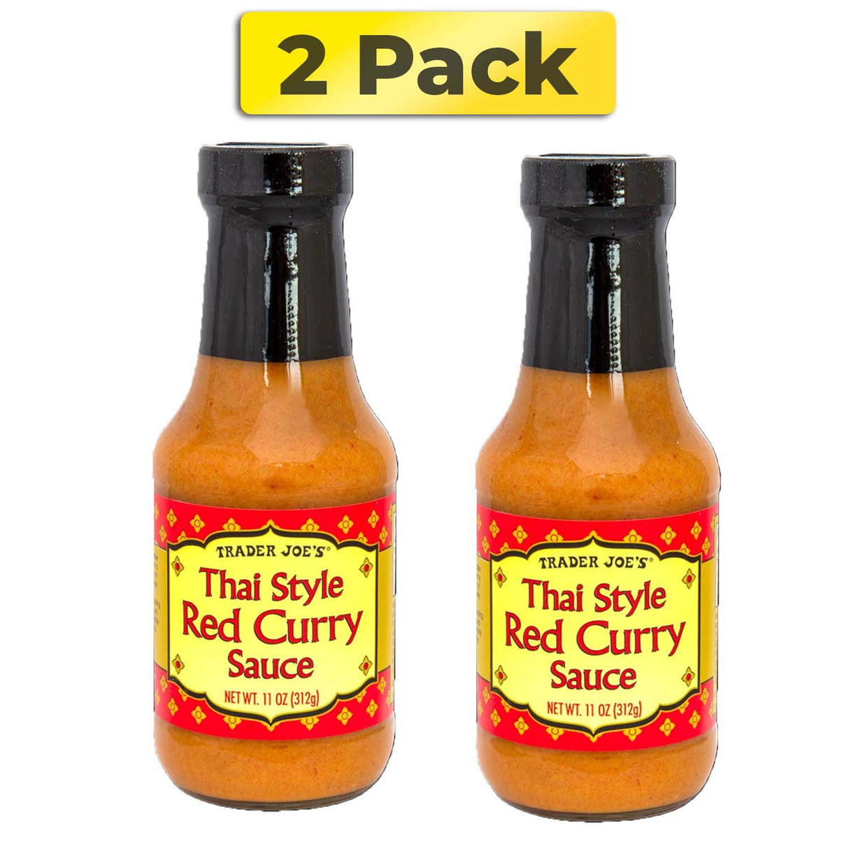 Trader Joes Red and Yellow Thai Curry Sauces (Set of 2) with Decorative Luncheon Napkins