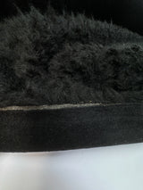 Black Acetate Polyester Faux Fur