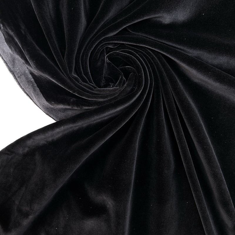 Black Viscose Cotton Velvet