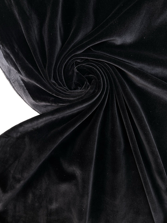 Black Viscose Cotton Velvet