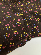 Printed Wool Fabric Brown Geometric