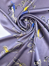 Silk Sateen Printed Purple