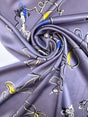 Silk Sateen Printed Purple