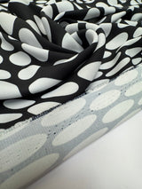 Polyamide Crepe Geometric Black White