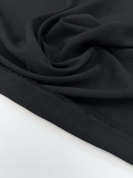Black Polyester Crepe Fabric