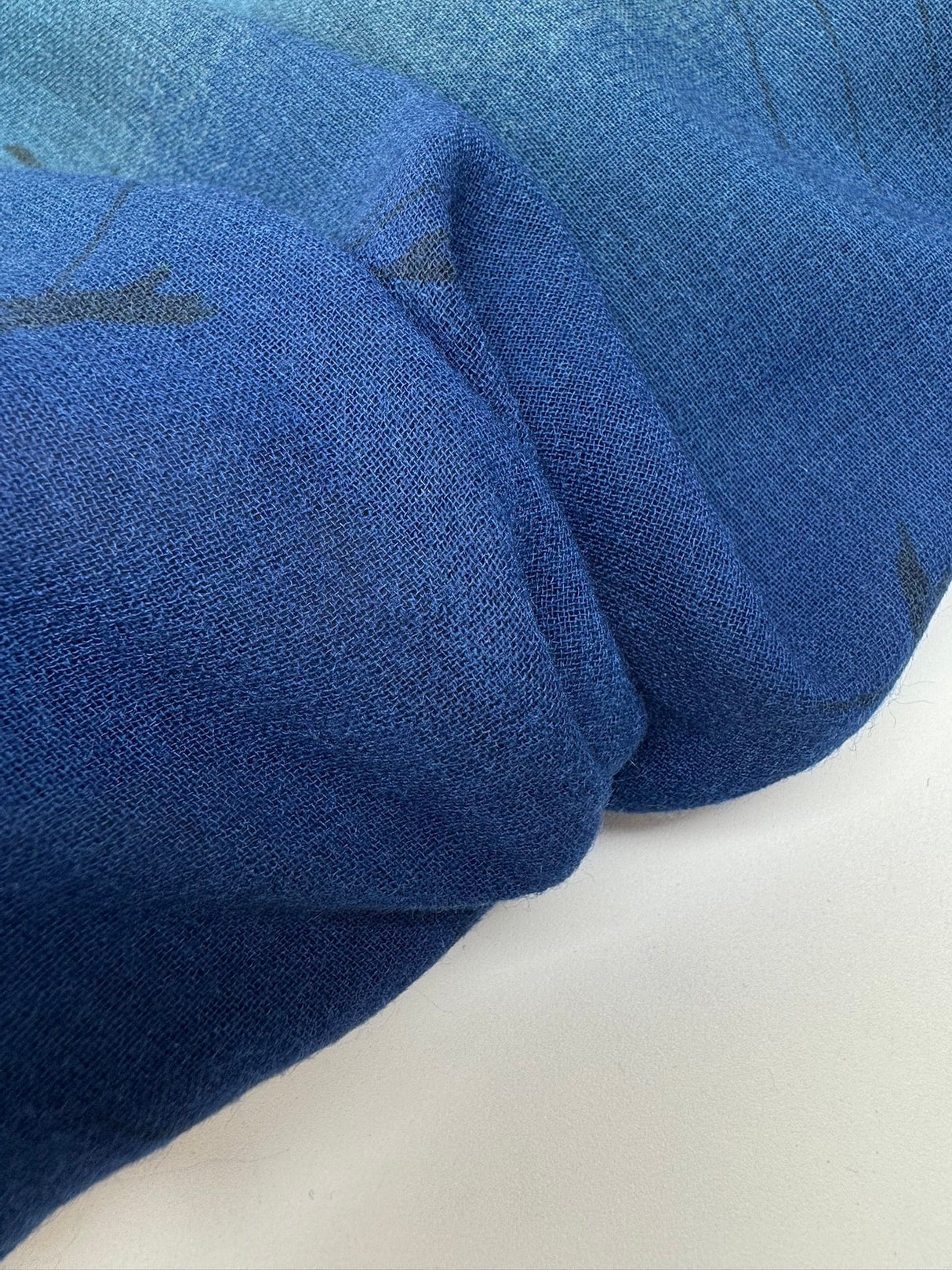 Acrylic Crepe Abstract Print Blue