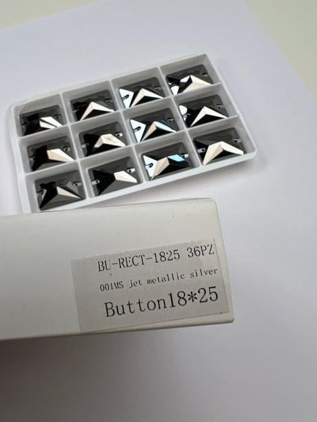 Silver Sewing Notions With Crystals