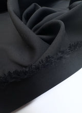 Black Polyamide Cotton Elastane Double Weave