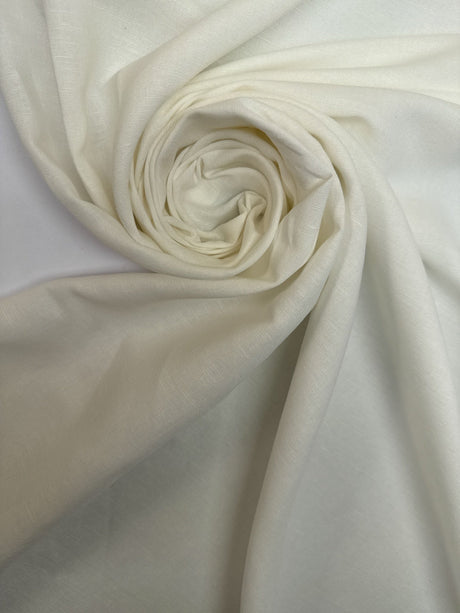 Linen Viscose Plain Weave White Shirt Fabric