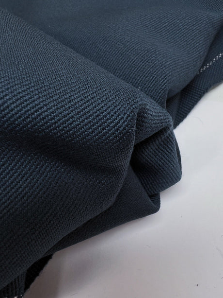 Blue Wool Polyester Twill