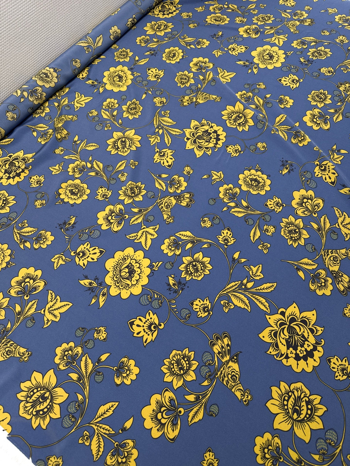 Silk Crepe Floral Printed Fabric