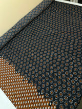 Printed Polyester Twill Brown Black