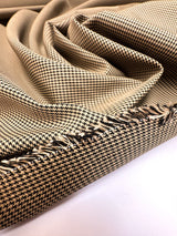 Polyester Cotton Houndstooth Tweed Brown Black