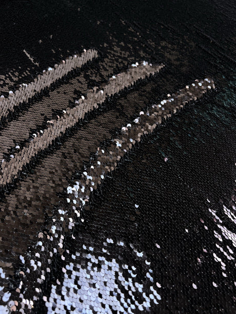 Black Polyamide Crepe Sequins
