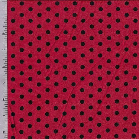 Printed Spandex Red Black Polka Dot Swimwear Fabric