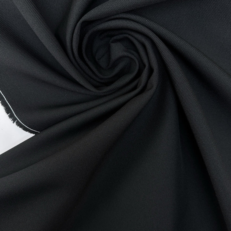Black Wool Blend Twill