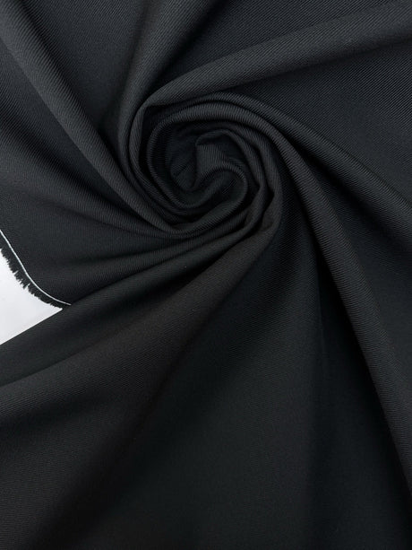 Black Wool Blend Twill