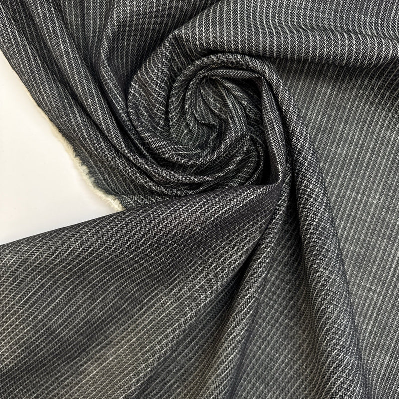 Cotton Denim Striped Blue Stretch