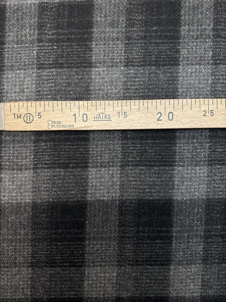 Wool Checked Melange Fabric