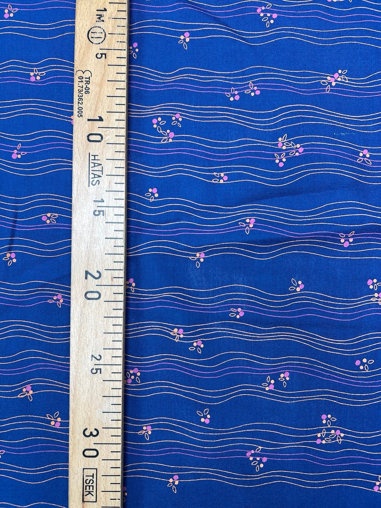 Virgin Wool Blue Printed Fabric
