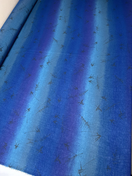 Acrylic Crepe Abstract Print Blue