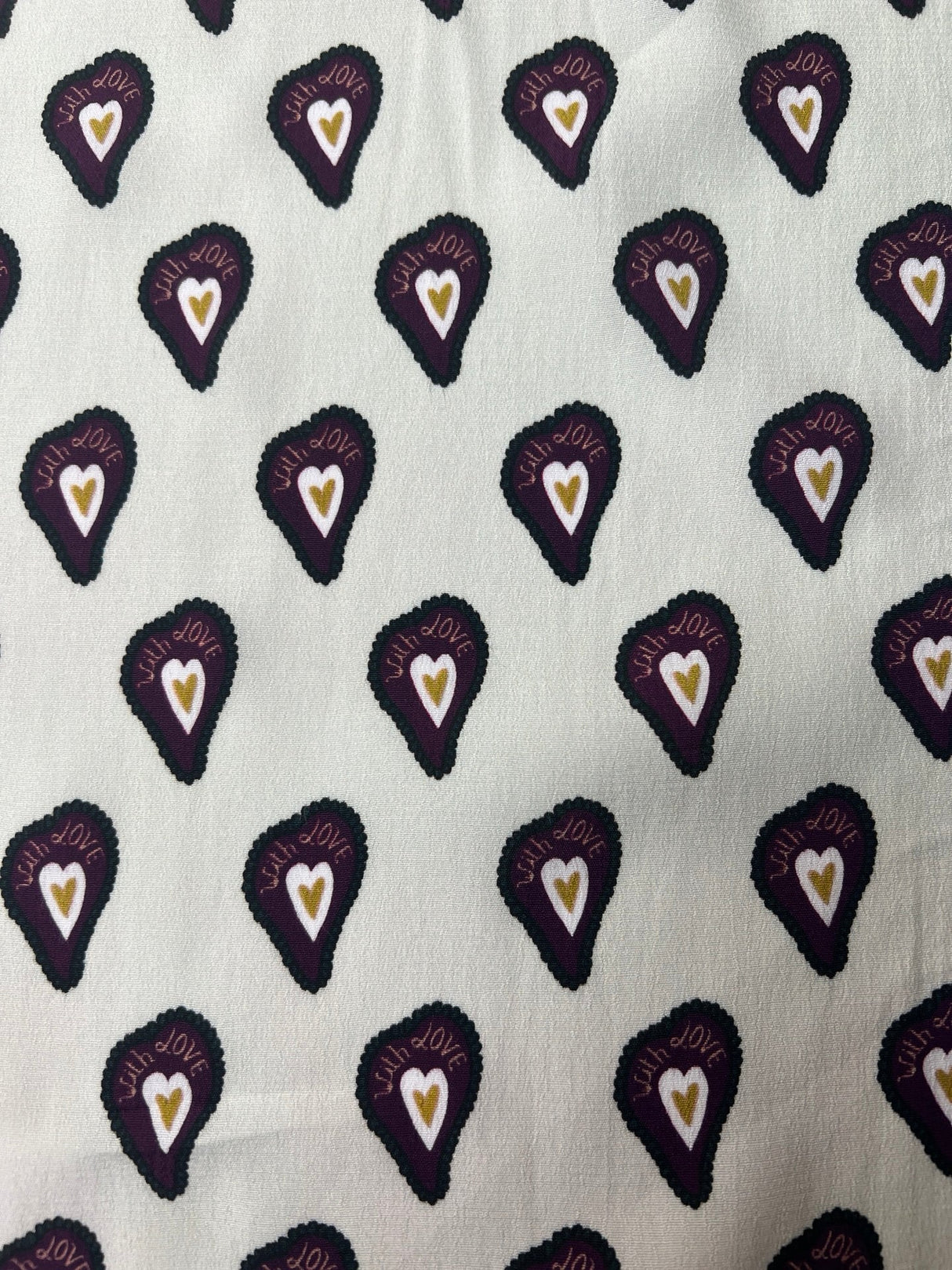Viscose Crepe Printed Purple Beige Fabric