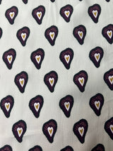 Viscose Crepe Printed Purple Beige Fabric