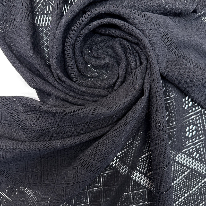 Black Polyamid Elastane Jacquard Knit