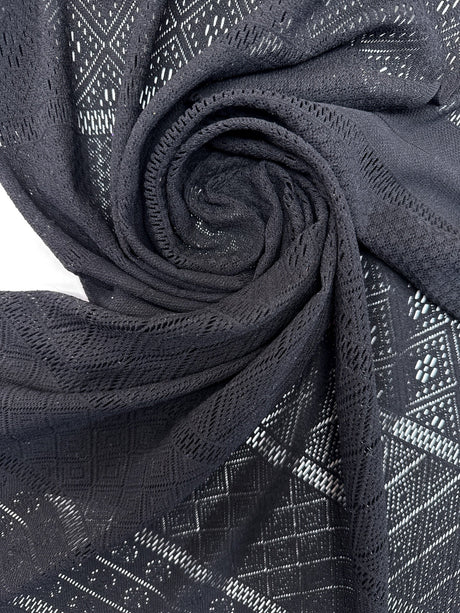 Black Polyamid Elastane Jacquard Knit