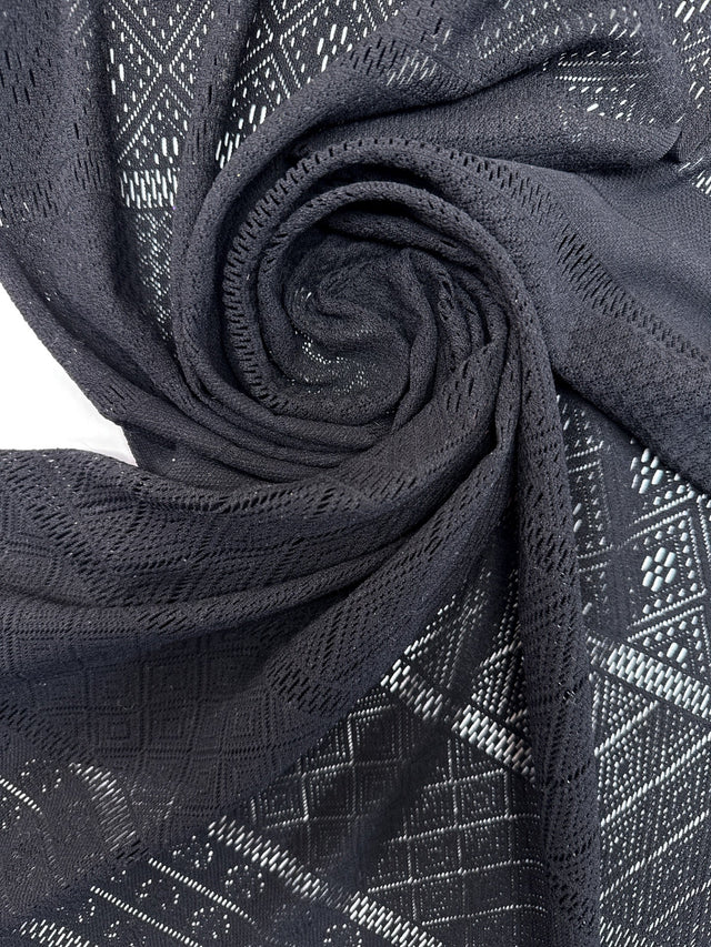 Black Polyamid Elastane Jacquard Knit