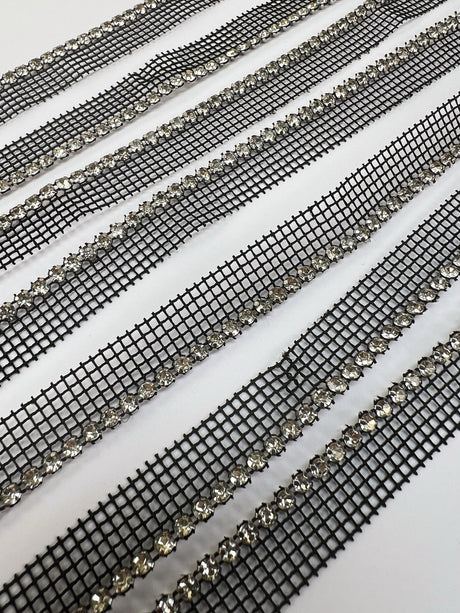 Silver Black Metal Crystals Notions