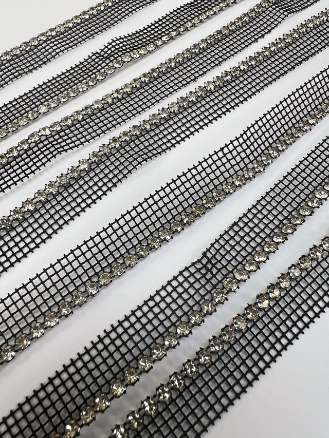 Silver Black Metal Crystals Notions