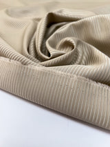 Wool Jacquard Fabric Beige Striped
