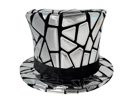 Mirror mosaic top hat with elastic fit for adults and teens