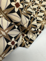 Printed Polyester Beige Black Striped Geometric