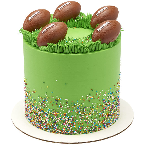 3D Football Rings, Cupcake Decorations, Food Safe Cake Toppers – 144 Pack