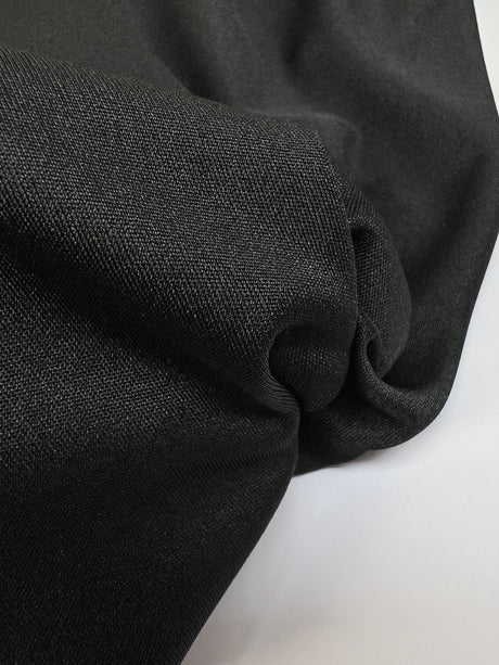 Black Polyester Elastane Knitted Fabric