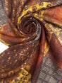 Wool Printed Geometric Checked Fabric
