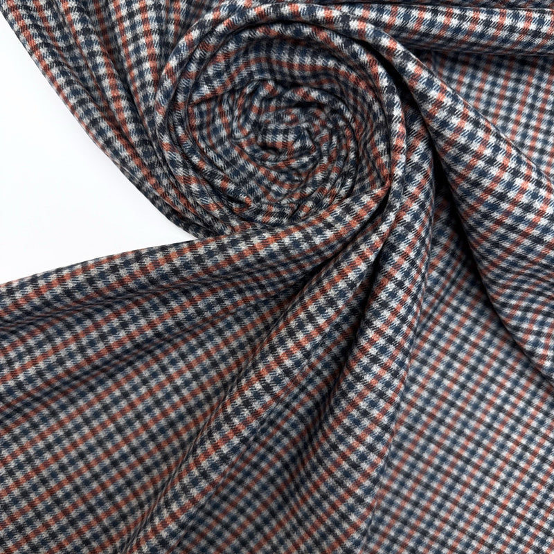 Polyester Tweed Striped Gray-Blue-Orange