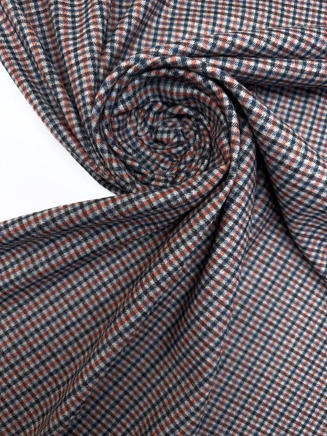 Polyester Tweed Striped Gray-Blue-Orange