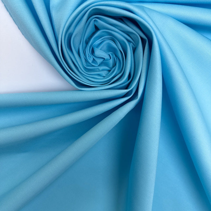 Blue Viscose Elastane Twill