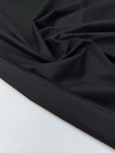 Black Viscose Cotton Poplin