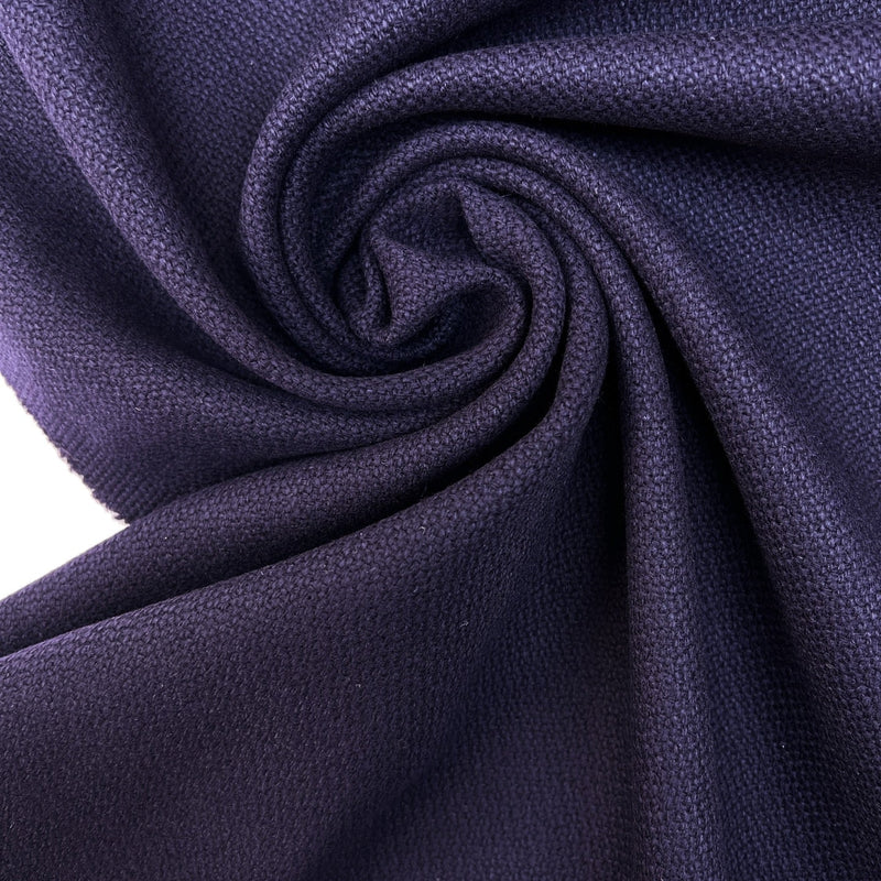 Purple Fused Wool Basket Weave Coat Fabric