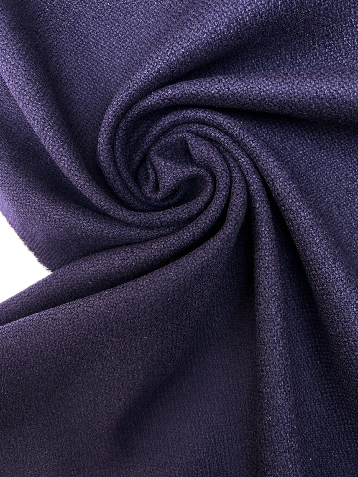 Purple Fused Wool Basket Weave Coat Fabric